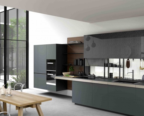 Valcucine with continuous kitchen worktop